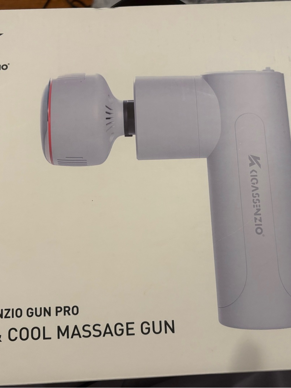 Kicasenzio Massage Gun Pro in Light Gray with Red Accent